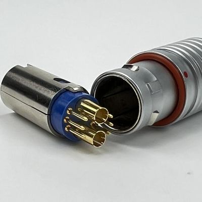 İyi bir fiyat. Electrical 2 Coaxial Push Pull Cable Connectors 4 Pin For Military Communications çevrimiçi
